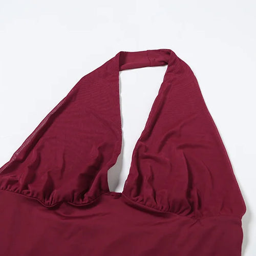 Load image into Gallery viewer, Scarf Collar Backless Sexy Maxi Dress Women Gown Fashion Halter Deep V Neck Thigh High Split Bodycon Long Dress
