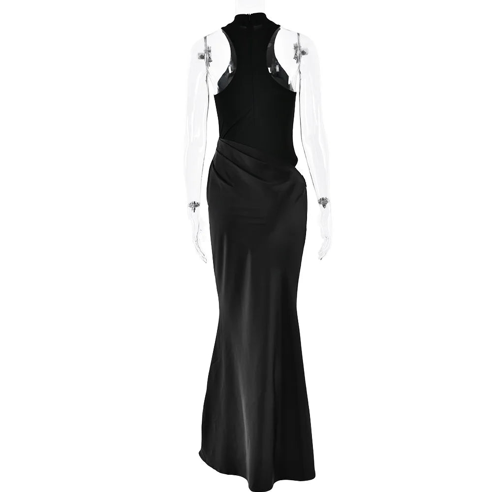 Women Sexy Party Club Evening Bodycon Sleeveless Long Dress Backless Soild Color Elegant Summer Dress