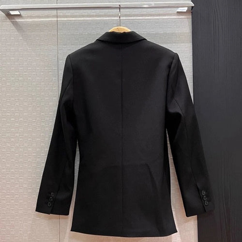 Load image into Gallery viewer, Solid Slimming Minimalist Jackets for Women Lapel Long Sleeves Tunic Temperament Jacket Female Fashion Clothing New
