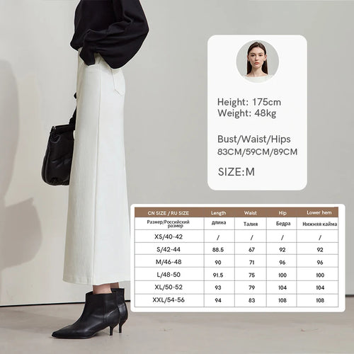 Load image into Gallery viewer, Women's Skirt 2025 Autumn New Solid Elegance Simple Style Straight Long Skirt Casual Versatile Women's Clothing 12543187
