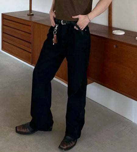 Micro Flared Men's Jeans Loose Stylish Denim Pants Korean Solid Color Trendy Male Toursers Summer Men Bottoms 9W1625