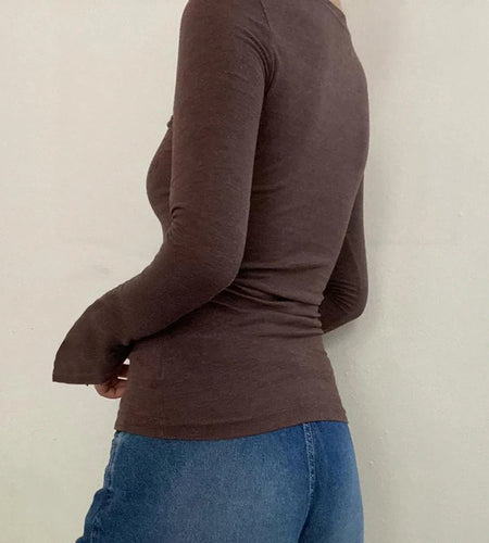 Vintage Flower Print Slim Women Tee Shirt Flare Sleeve Y2K Tops Clothes Harajuku Autumn Tshirt Grunge Fairycore Cute