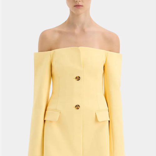 Load image into Gallery viewer, Off-shoulder Strapless Sexy Blazer Dress For Women Fashion Solid Zipper Two Pocket Long Sleeve Backless Mini Dress
