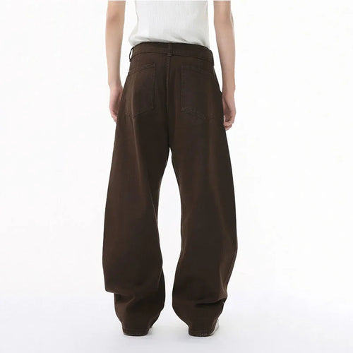 Load image into Gallery viewer, Men's Jeans Straight Leg Design New Korean Handsome Solid Color Denim Pants Belt Loose Fashion Male Bottoms Spring 9W1590
