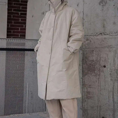 Load image into Gallery viewer, Apricot Big Size Long Warm Cotton-padded Coat Long Sleeve Loose Fit Women Parkas Fashion  New Autumn Winter 2025 1DF2656
