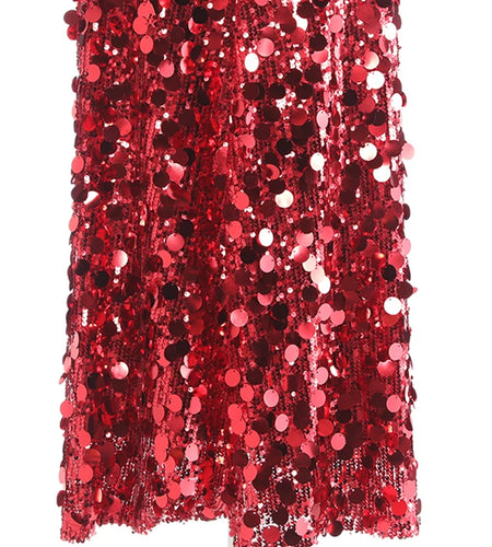 High Elastic Waist Sequins Shining Long Party Elegant Half-body Skirt Women Fashion Tide New Spring Autumn 2025 1DH9227