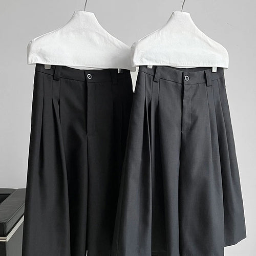 Load image into Gallery viewer, High Waist Gray Brief Pleated Wide Leg Calf-Length Pants New Trousers Women Fashion Tide Spring Autumn 2025 1DJ0997
