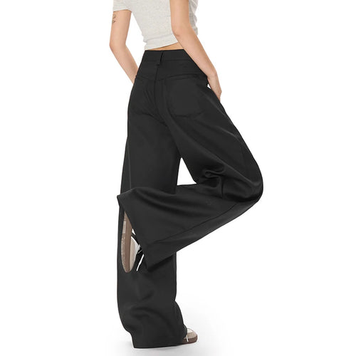 Load image into Gallery viewer, Men's Suit Pants Curved Knife Design New American Style Straight Wide Leg Solid Color Simple Male Casual Bottoms 9W1962
