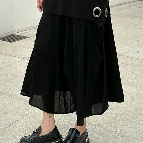 Load image into Gallery viewer, High Elastic Waist Black Pokcet Pleated Casual Wide Leg Pants New Trousers Women Fashion Tide Spring Autumn 2025 1DJ1070
