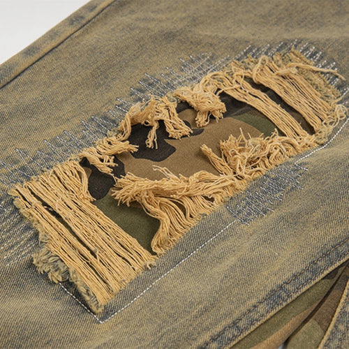 Load image into Gallery viewer, Men&#39;s Jeans New American Distressed High Street Trendy Loose Hole Design Straight Wide Leg Male Summer Clothing 9W1886
