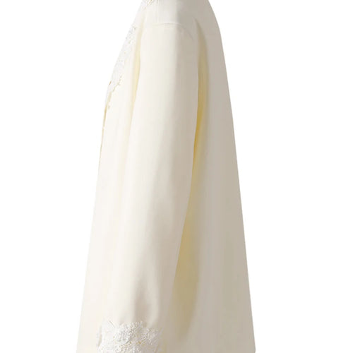 Load image into Gallery viewer, Women Apricot Lace Big Size Vintage Elegant Blazer New V-neck Long Sleeve Jacket Fashion Tide Spring Autumn 2025 CPG3179
