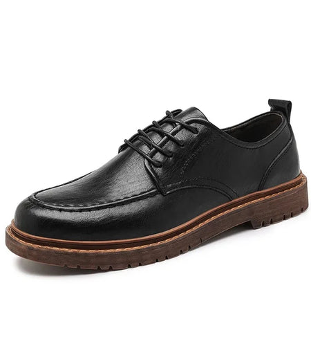 Leather Shoes Luxury Breathable Men's Business Fashion Casual Ventilate Split Leather Comfortable Working Office Shoes