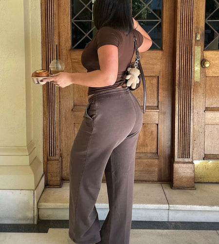 Solid High Elasticity Lace-Up Bra+Square Collar Low-Neck Two Matching Tops Summer Trend Classic Simple Versatile Outfits