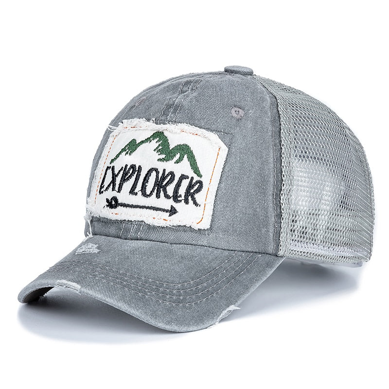 Outdoor Casual Cap For Men Women Simple Letter Patch Design Baseball Cap Summer Fashion Streetwear Mesh Trucker Hat