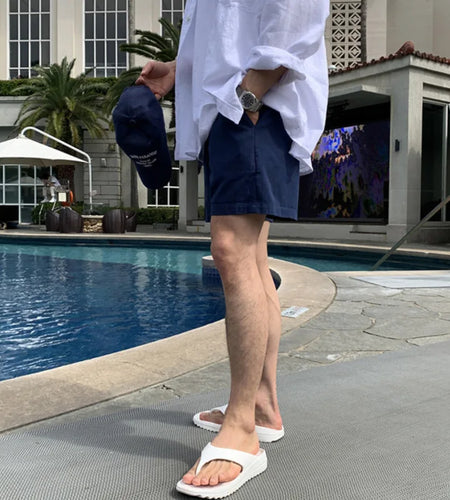 Men's Cargo Shorts New Summer Loose Solid Color Trendy Straight Leg Elastic Waist Male Clothing Korean Style 9W1848