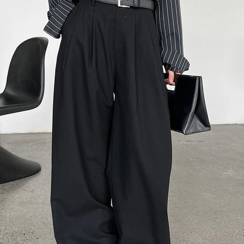 Load image into Gallery viewer, High Elastic Waist White Brief Pleated Long Wide Leg Pants New Trousers Women Fashion Tide Spring Autumn 2025 1DJ1517
