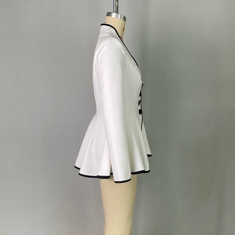 Fall Women’s Original Jacket Outerwear 2025 Spring Deep V-Neck Long Sleeves Buttoned Slim Elegant Ladies Clothing Tops