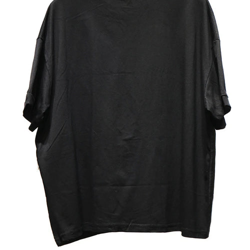 Load image into Gallery viewer, Women Black Zipper Pocket Irregular Big Size T-shirt New Round Neck Short Sleeve Fashion Tide Spring Summer 2025  1DJ0561
