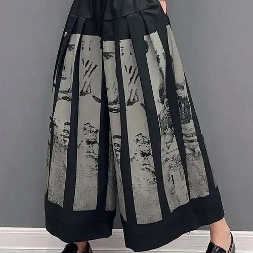Load image into Gallery viewer, High Elastic Waist Black Printed Pleated Long Wide Leg Pants New Trousers Women Fashion Tide Spring Autumn 2025 1DF6290
