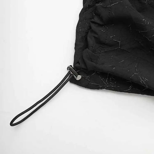 Load image into Gallery viewer, High Elastic Waist Black Big Pocket Drawstring Midi Half-body Skirt Women Fashion Tide New Spring Autumn 2025 1DH5352
