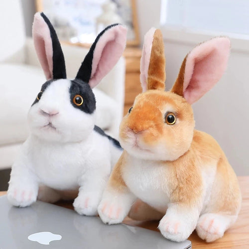 Load image into Gallery viewer, Simulation Kawaii Long Ears Realistic Rabbit Plush Toy Lifelike Animal Stuffed Doll Toys for Kids Girls Birthday Gift Room Decor
