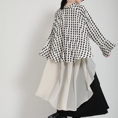 Load image into Gallery viewer, Women White Printed Back Long Big Size Blouse New Lapel Long Sleeve Loose Fit Shirt Fashion Spring Autumn 2025 1DF8957
