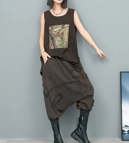 High Elastic Waist Brick Red Pocket Casual Long Cross Pants New Trousers Women Fashion Tide Spring Autumn 2025 1DH6430