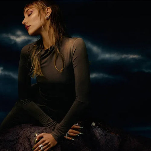 Load image into Gallery viewer, Diagonal Collar Long Sleeve Maxi Dress For Women Autumn Winter New Solid High Waist Ruched Bodycon Sexy Long Dress
