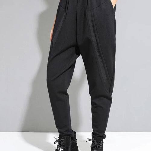 Load image into Gallery viewer, High Elastic Waist Black Split Joint Harem Trousers New Loose Fit Pants Women Fashion Tide Spring Autumn 2025 1A528
