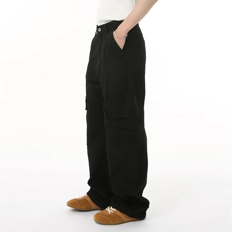 Men's Jeasn New Summer American Style Solid Color Loose Trendy Washed Hansome Male Denim Pants 2025 High Street 9W1688