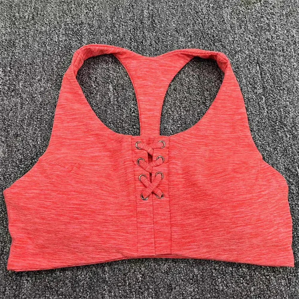 Cross Women Sports Bra High Impact Sports Bra Yoga Fitness Top Sports Underwear Push-Up Bra Sportswear Sports Top Female