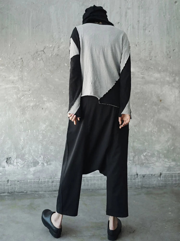 High Elastic Waist Black Knitting Long Cross Pants New Loose Fit Trousers Women Fashion Tide Spring Autumn 2025 JE814