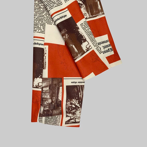 Load image into Gallery viewer, Autumn Winter Coat Jackets for Women Newspaper Print Pattern Notched Collar Streetwear Female Long Blazer Outerwear
