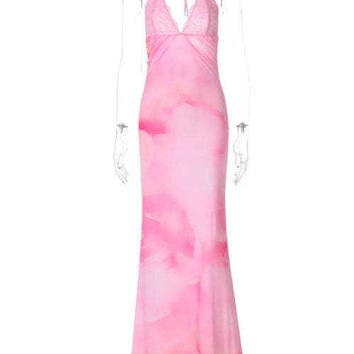 Load image into Gallery viewer, Spaghetti Strap Backless Sexy Maxi Dress For Women Gown Fashion Lace Deep V Neck Sleeveless Bodycon Long Dress Vestido
