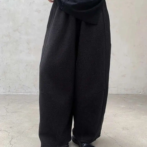 Load image into Gallery viewer, High Elastic Waist Dark Gray Brief Thick Long Wide Leg Pants New Trousers Women Fashion Tide Autumn Winter 2025 1DH8384
