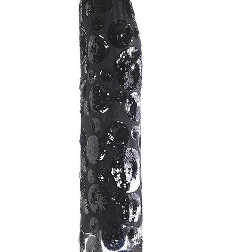 High Elastic Waist Black Sequin Floral Mesh Slit Elegant Half-body Skirt Women Fashion Tide New Spring Autumn 2025 1DJ0006