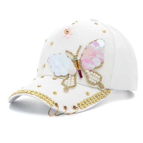 Load image into Gallery viewer, Caps For Women Bow Rhinestones Hoop Trim Design Baseball Cap Women Casual Adjustable Streetwear Outdoor Hats Dropshipping
