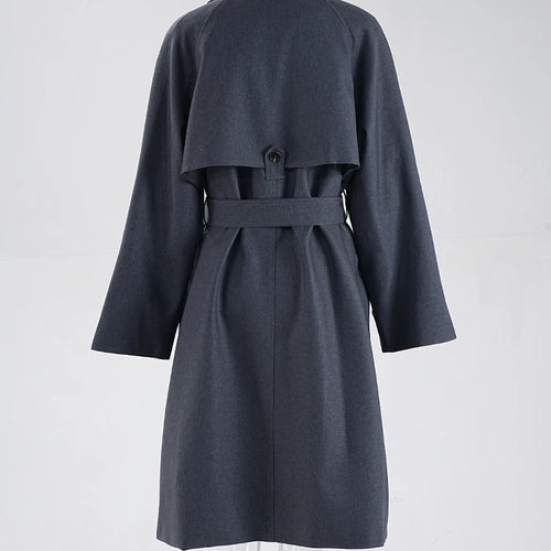 Load image into Gallery viewer, Women Green Belted Elegant Big Size Long Trench New Lapel Long Sleeve Windbreaker Fashion Tide Spring Autumn 2025 CPG1795
