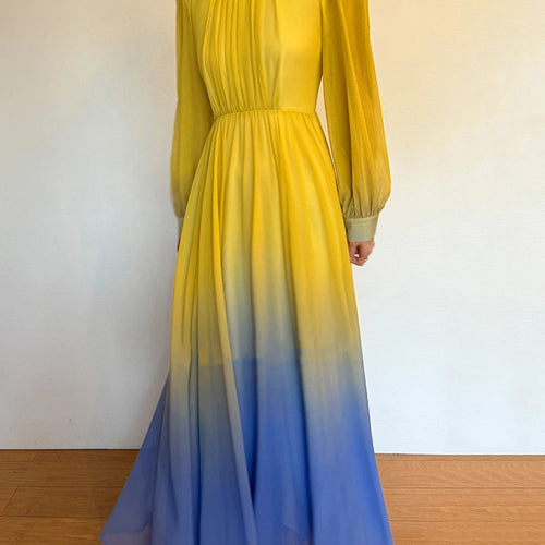 Load image into Gallery viewer, Hit Color Spliced Belt Elegant Dresses For Women O Neck Long Sleeve High Waist Casual Temperament Dress Female New
