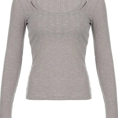 Load image into Gallery viewer, Two Pieces Set Autumn Simple Casual Long Sleeve Vintage Women T-shirts + Japanese Solid Bottoming Y2k Aesthetic All Match Tanks
