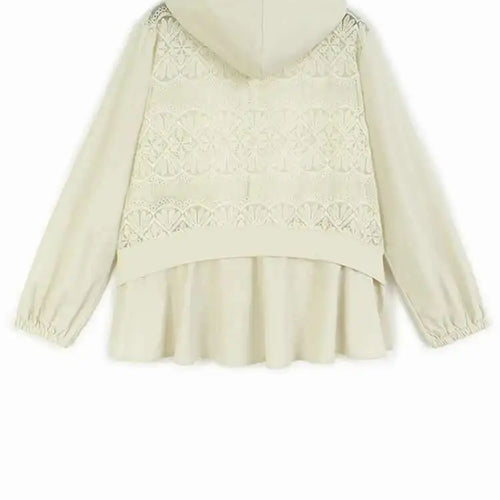 Load image into Gallery viewer, Apricot Lace Perspective Big Size Elegant Jacket New Hooded Long Sleeve Women Coat Fashion Tide Spring Autumn 2025 1DH9294
