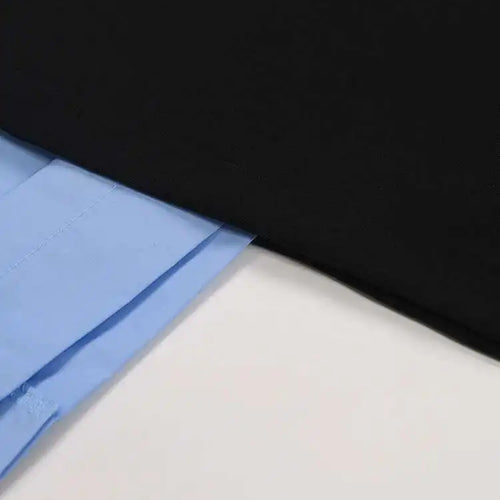 Load image into Gallery viewer, Women Blue Color-block Big Size Long Dress New Round Neck Long Sleeve Loose Fit Fashion Tide Spring Autumn 2025 1DH5325
