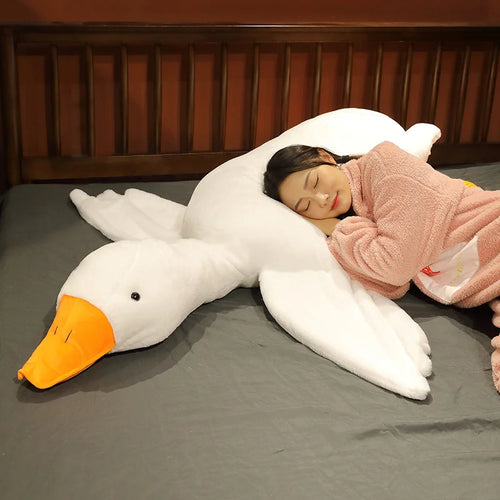 Load image into Gallery viewer, 190cm Big Size Colorful Lying Duck Plush Pillow Soft Rabbit Fur Animal Pillow Plush Mat Stuffed Dolls Sleeping Appease Toy Gifts
