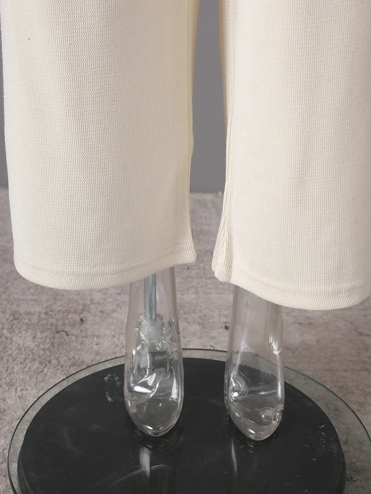 Beige Irregular Tank Top Brief Wide Leg Pants Two Piece Suit New Sleeveless Women Fashion Tide Spring Summer 2025 CPG3157