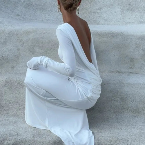 Load image into Gallery viewer, Elegant Long Sleeve Bodycon Party Club Evening Dress Women Sexy Backless SlimVestido Fashion Autumn/Winter New 2024
