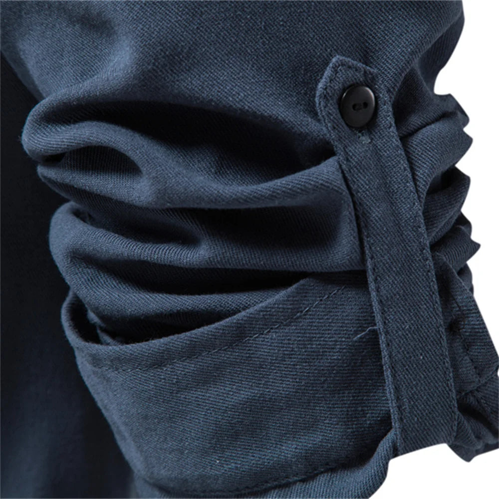 Spring 100% Cotton Hooded Shirt Men Long Sleeve Casual Pocket Slim Fit Men's Shirts Retro Zipper Fashion Men Clothing
