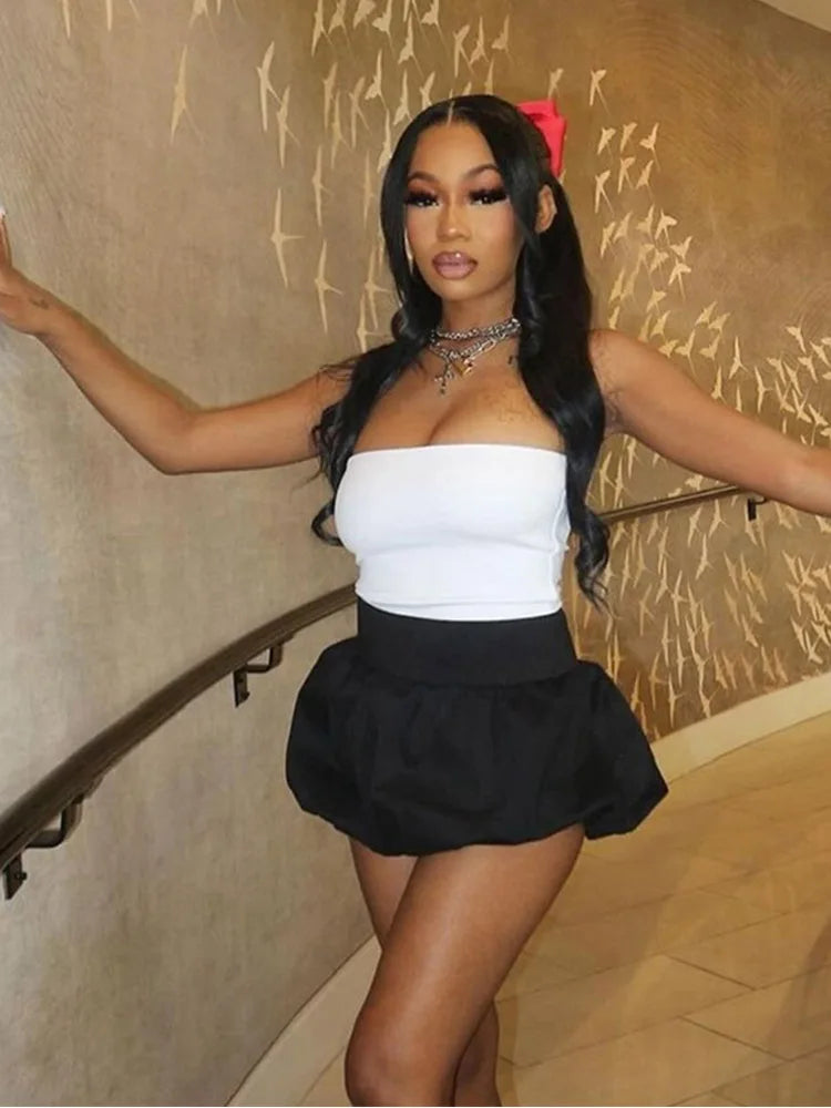 Ball Gown Skirts Women Y2K Hottie 2025 Summer Trend Midnight Waistband Miniskirts Birthday Streetwear Wild Bottoms