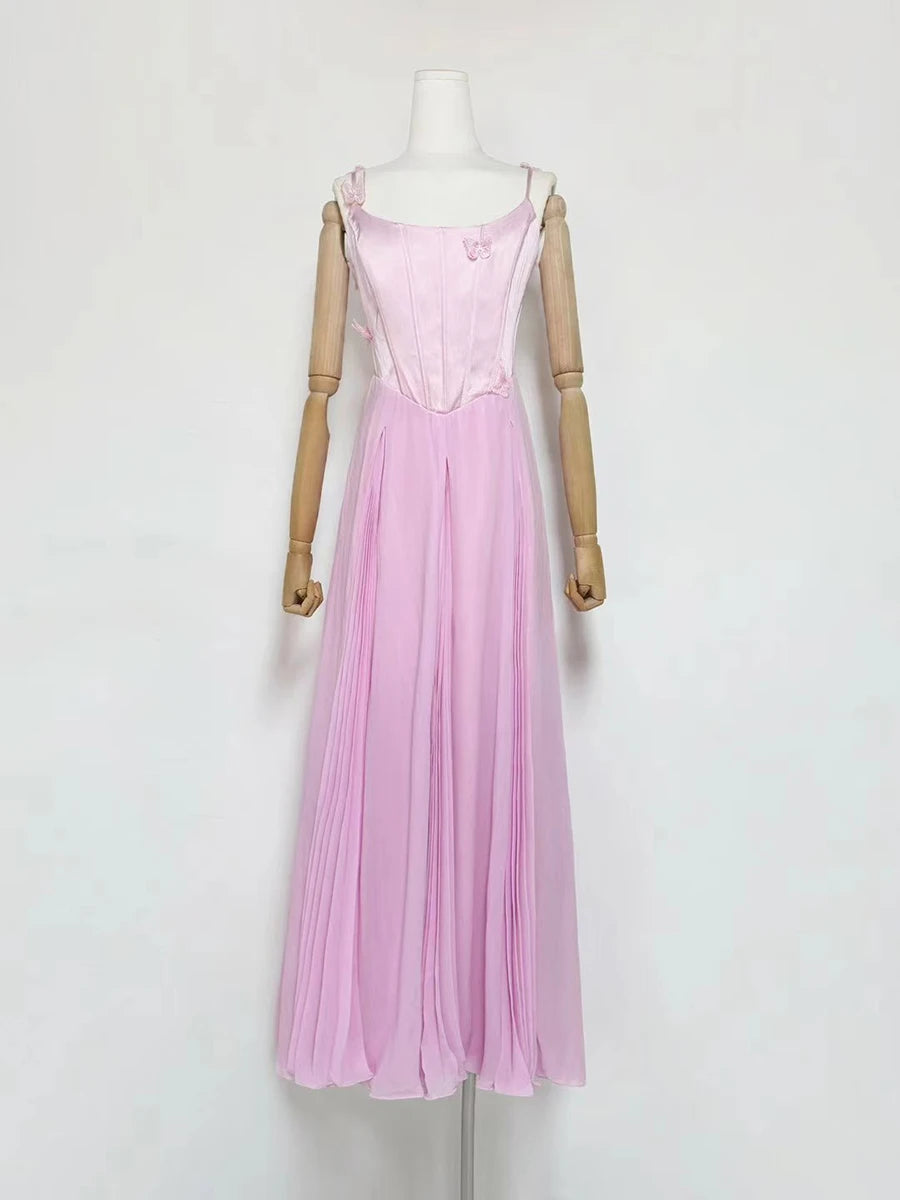 Solid Slimming Spliced Appliques Elegant Dresses for Women Square Nec Sleeveless Tunic Patchwork Folds Dress Female