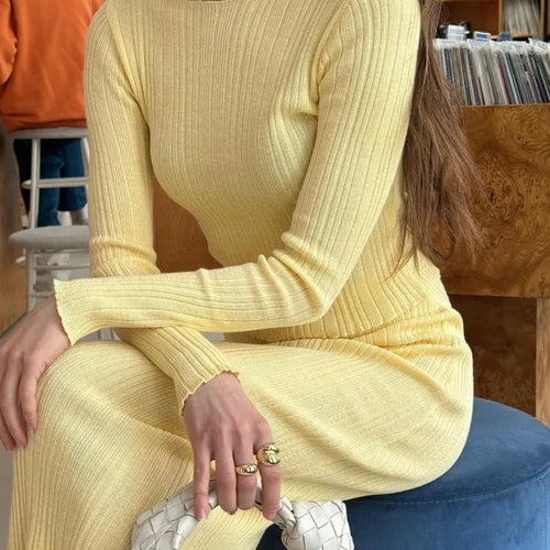 Load image into Gallery viewer, Elegant Knitted Sweater Long Sleeve Skirt Set Fashion Autumn/Winter New Women Two Piece Set Party Club Street Clothing
