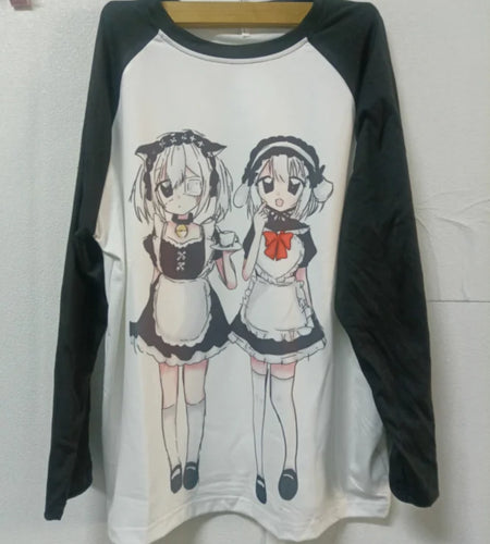 Harajuku T Shirts Women's Clothing Japanese Tops 2024 Ropa Mujer Anime Print Long Sleeve Cute Tees Casual Fashion Y2k Tshirts